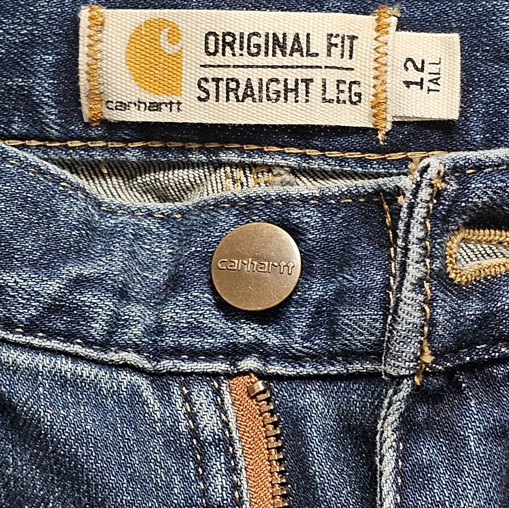 Carhartt Women’s Size 12 Tall Blue Straight Leg Pants Regular Fit Workwear EUC - Picture 2 of 9